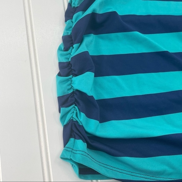 A Pea In The Pod Green and Navy Blue Stripped Halter Style Bikini Size Small - Picture 6 of 13